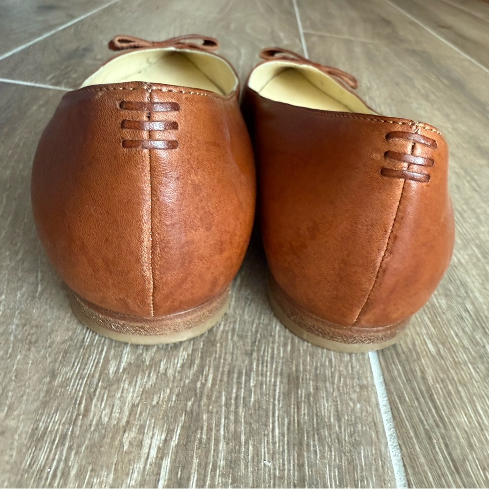 Sarah Flint Natalie Bow Flats in Saddle Vachetta Brown Leather - 38 EU / 8 US - Picture 5 of 9